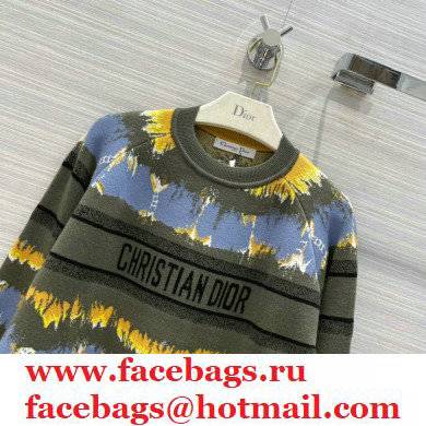 dior Green Cotton Denim with Tie  &  Dior Motif Knit sweater 2021